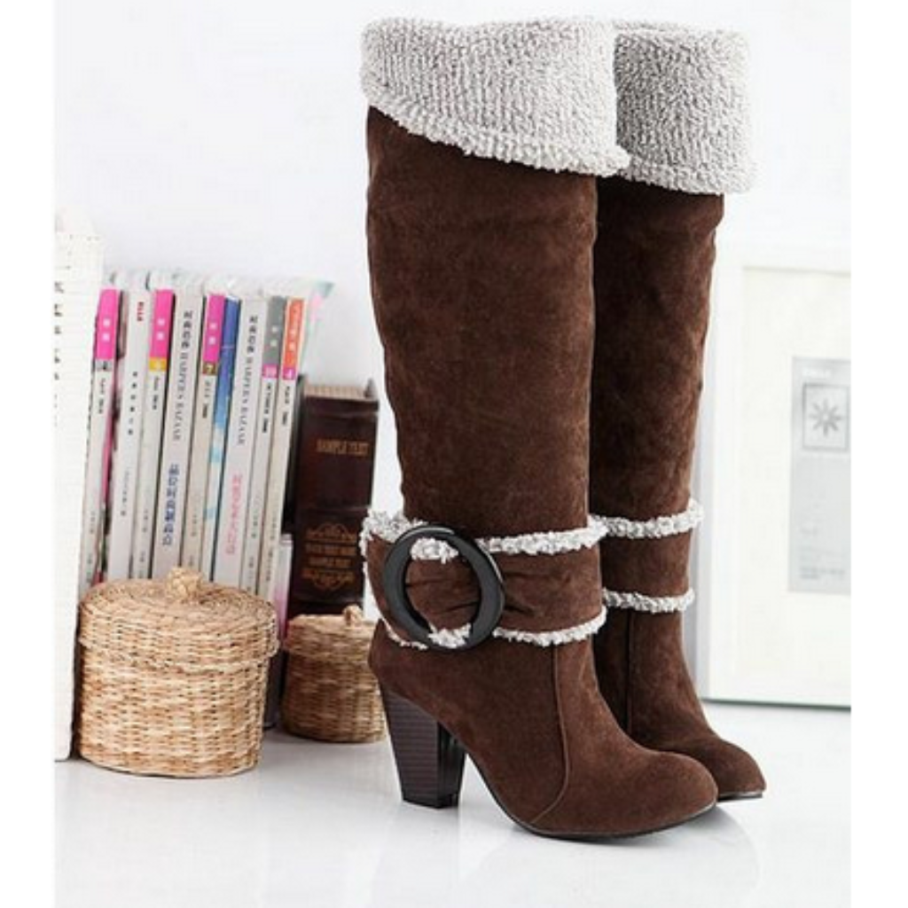 knee high boots round toe