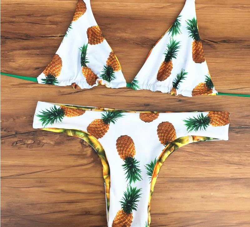 Reversible Pineapple Print Women Bikini Set On Luulla